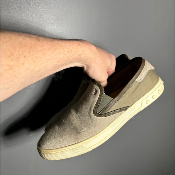 Tods Grey Suede Slip On Low Top Sneakers Size 9.5 - Picture 4 of 11